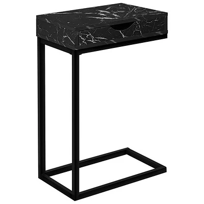 Table d'appoint rectangulaire contemporaine de Monarch - Aspect marbre noir