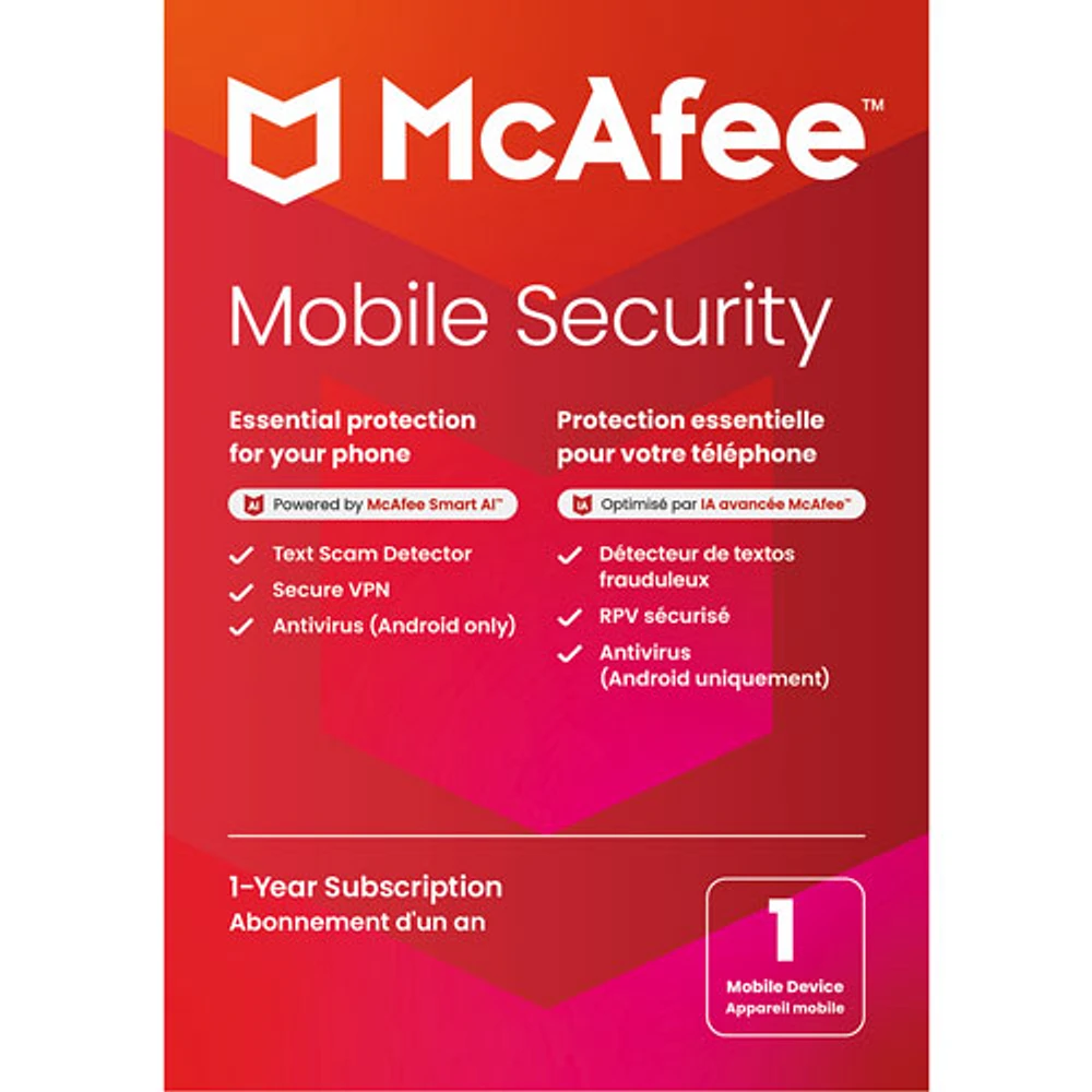 McAfee Mobile Security (iOS/Android) - 1 Device - 1 Year