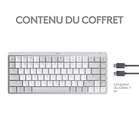 Logitech MX Mechanical Mini Bluetooth Backlit Mechanical Ergonomic Keyboard for Mac - Pale Grey