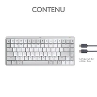 Logitech MX Mechanical Mini Bluetooth Backlit Mechanical Ergonomic Keyboard for Mac - Pale Grey