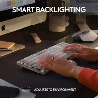 Logitech MX Mechanical Mini Bluetooth Backlit Mechanical Ergonomic Keyboard for Mac - Pale Grey