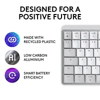 Logitech MX Mechanical Mini Bluetooth Backlit Mechanical Ergonomic Keyboard for Mac - Pale Grey