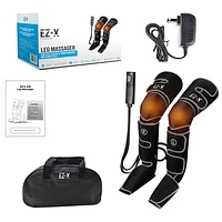 Dispositif de massage à compression d'air EZ-X Premium Air pour les jambes avec chaleur aux genoux - Gris