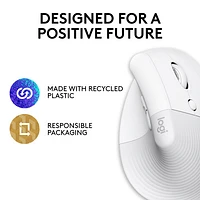 Logitech Lift Ergonomic 4000 DPI Wireless Mouse for Mac - Off-White
