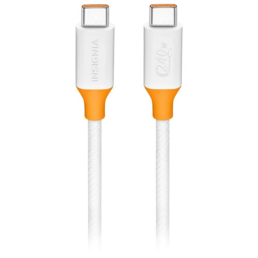 Insignia 2.5m (8 ft.) USB-C to USB-C Charge Cable (NS-PC3CC8W23-C) - White - Only at Best Buy