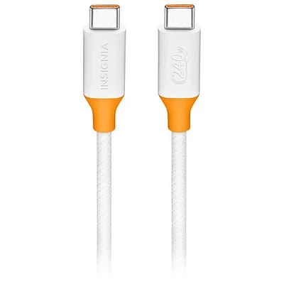 Insignia 2.5m (8 ft.) USB-C to USB-C Charge Cable (NS-PC3CC8W23-C) - White - Only at Best Buy