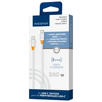 Insignia 2.5m (8 ft.) USB-C to USB-C Charge Cable (NS-PC3CC8W23-C) - White - Only at Best Buy