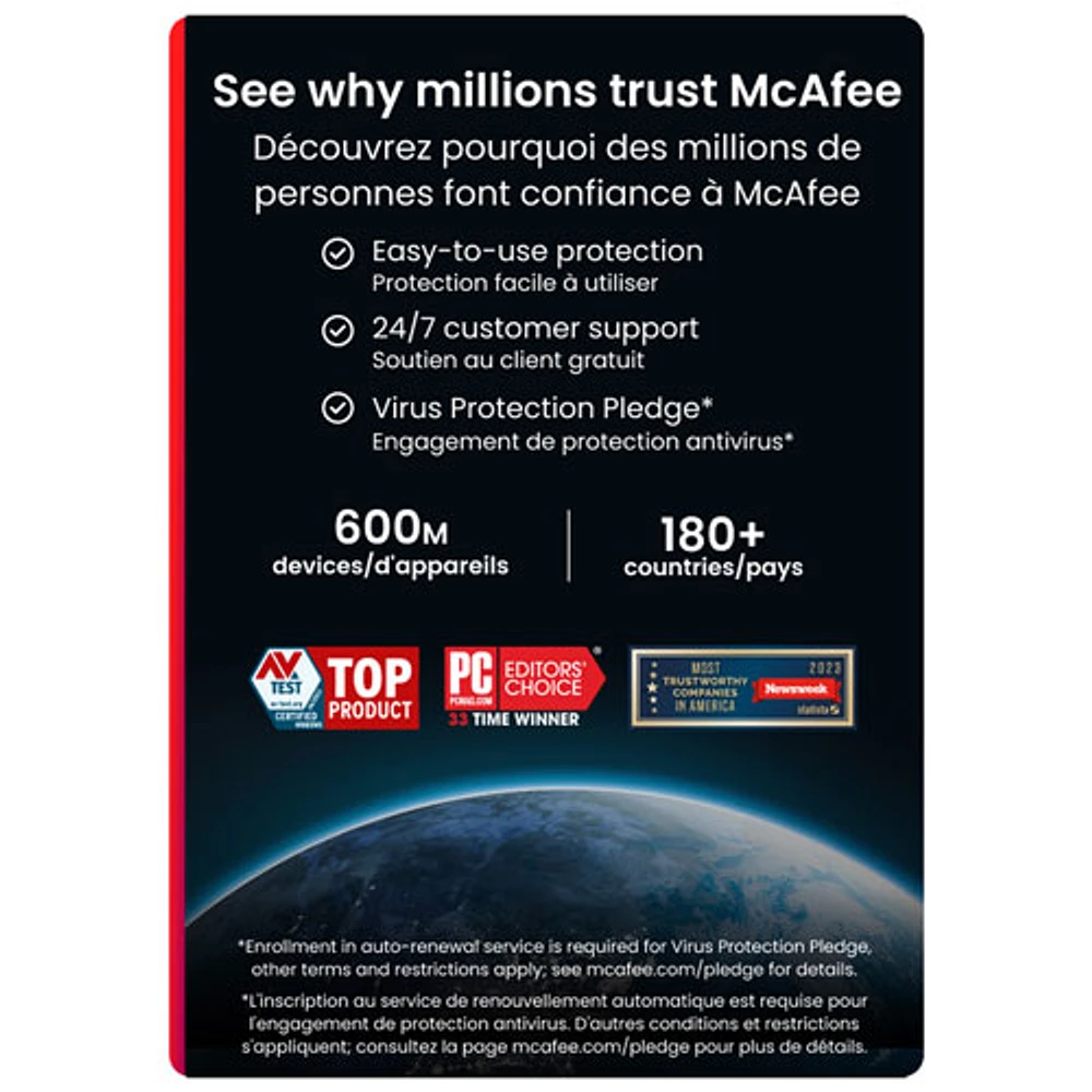 McAfee+ Premium Individuel (Windows/Mac/Android/iOS) - Appareils illimités - 1 an - Téléchargement numérique