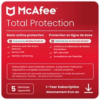 McAfee Total Protection (Windows/Mac/Android/iOS) - Devices - 1 Year