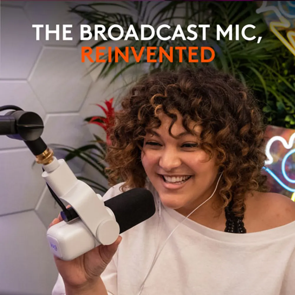 Microphone de radiodiffusion XLR Blue Sona Active Dynamic de Logitech - Blanc cassé