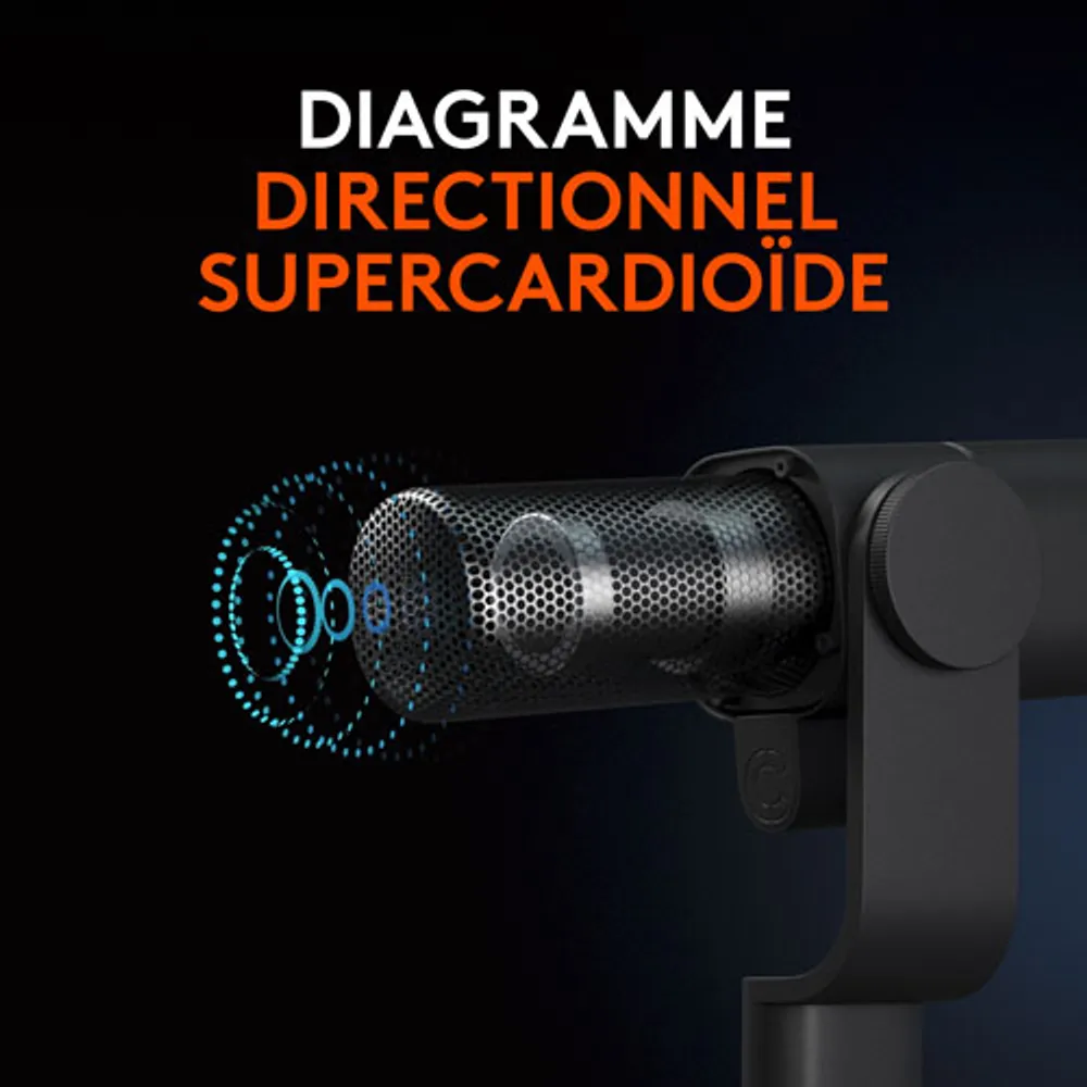 Microphone de radiodiffusion XLR Blue Sona Active Dynamic de Logitech - Blanc cassé