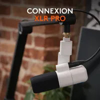 Microphone de radiodiffusion XLR Blue Sona Active Dynamic de Logitech - Blanc cassé