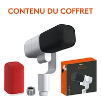 Microphone de radiodiffusion XLR Blue Sona Active Dynamic de Logitech - Blanc cassé