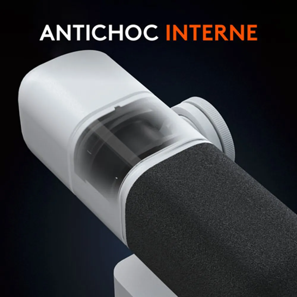 Microphone de radiodiffusion XLR Blue Sona Active Dynamic de Logitech - Blanc cassé