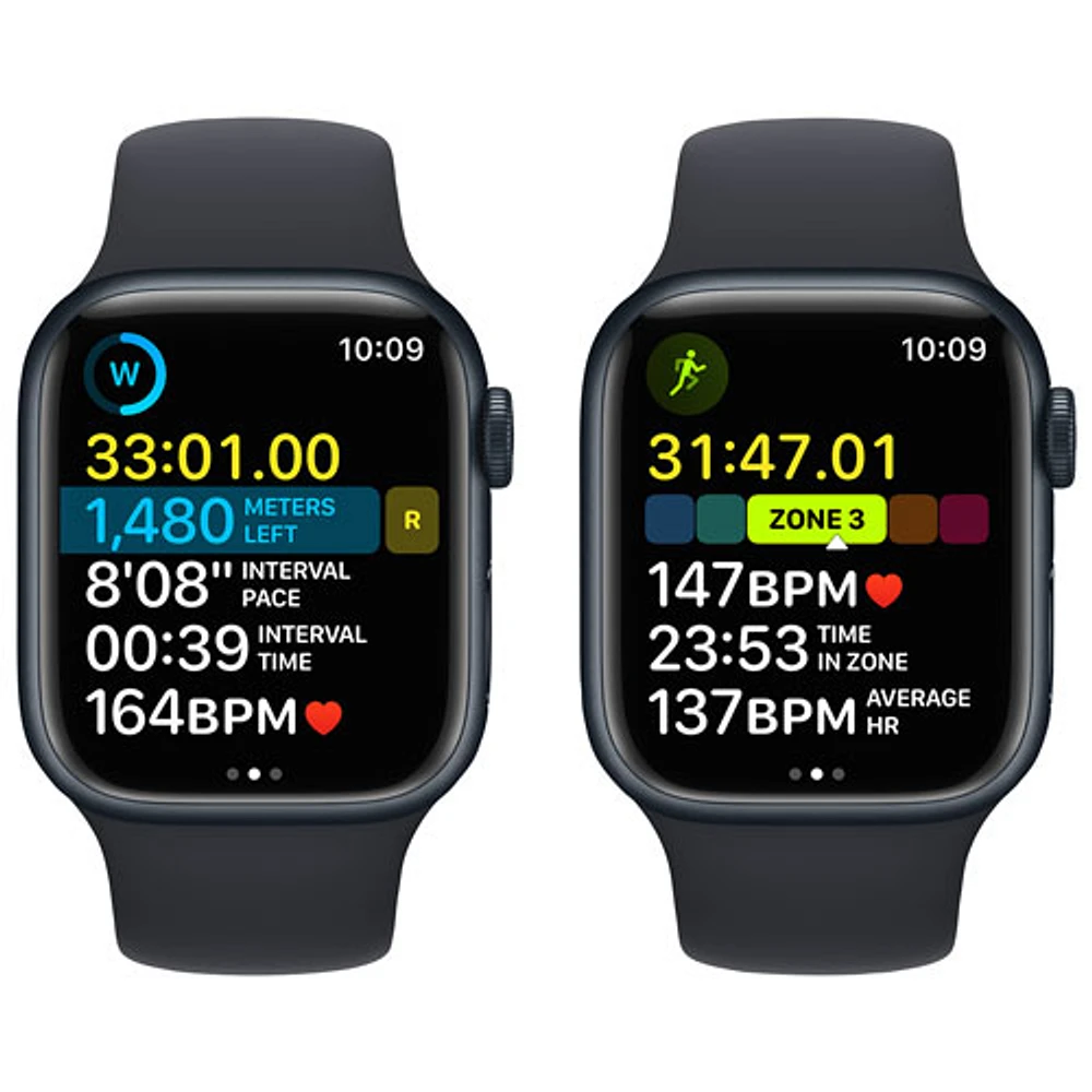 Bell Apple Watch Series 8 (GPS + Cellular) 41mm Midnight Aluminum Case w/ Midnight Sport Band - S/M - Monthly Financing