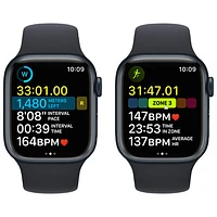 Bell Apple Watch Series 8 (GPS + Cellular) 41mm Midnight Aluminum Case w/ Midnight Sport Band - S/M - Monthly Financing