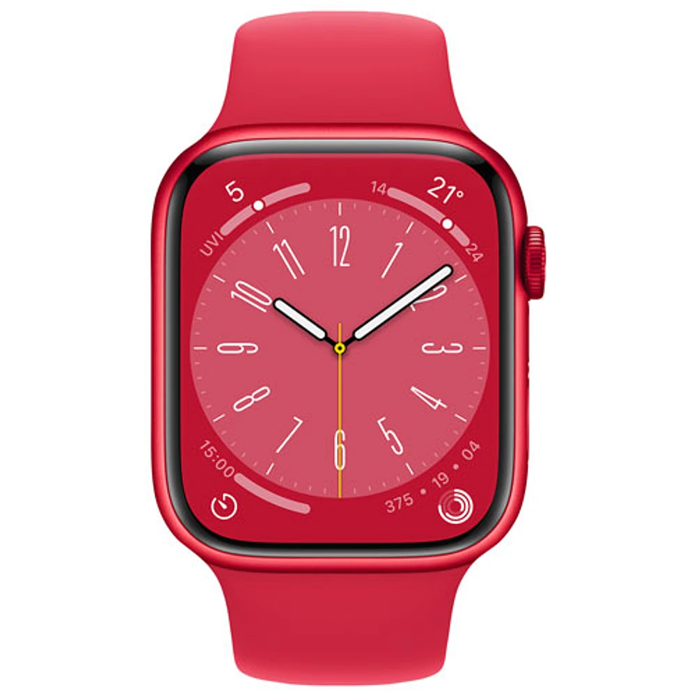 Bell Apple Watch Series 8 (GPS + Cellular) 45mm (PRODUCT)RED Aluminum Case w/ (PRODUCT)RED Sport Band - M/L - Monthly Financing