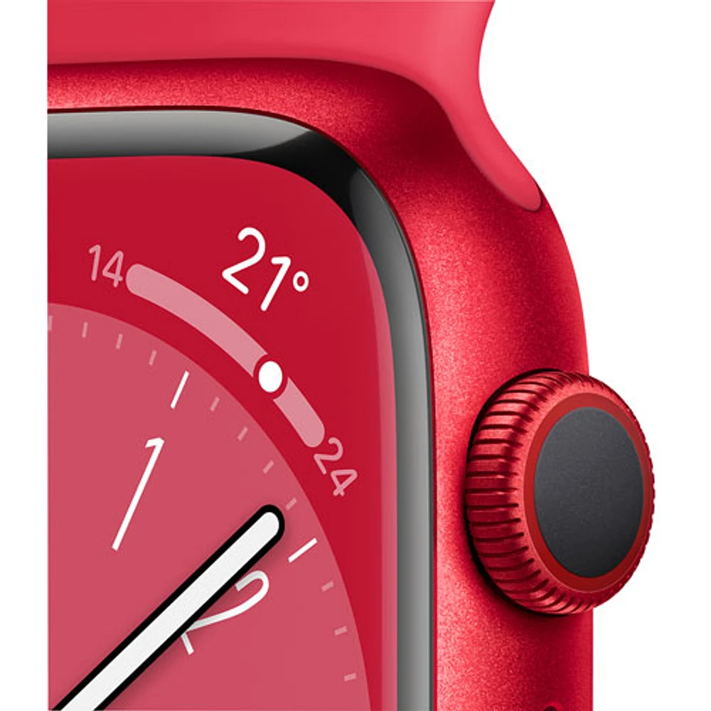 Bell Apple Watch Series 8 (GPS + Cellular) 45mm (PRODUCT)RED Aluminum Case w/ (PRODUCT)RED Sport Band - M/L - Monthly Financing