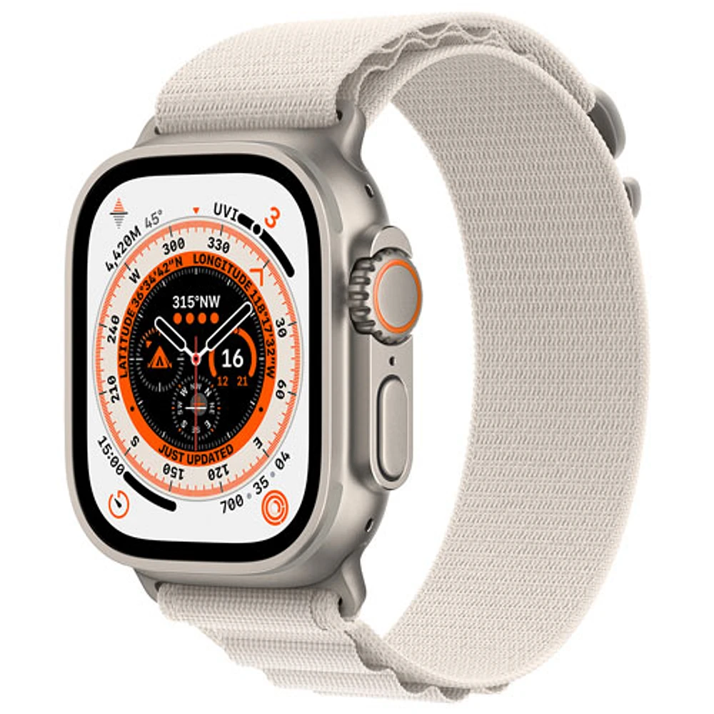 Apple Watch Ultra (GPS + Cellular) avec boîtier de 49 mm en titane et bracelet alpin comète de Rogers - Petit - Financement mensuel