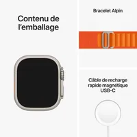 Apple Watch Ultra (GPS + Cellular) avec boîtier de 49 mm en titane et bracelet alpin orange de Rogers - Moyen - Financement mensuel