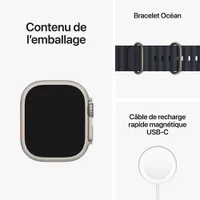 Apple Watch Ultra (GPS + Cellular) avec boîtier de 49 mm en titane et bracelet océan minuit de Rogers - Financement mensuel
