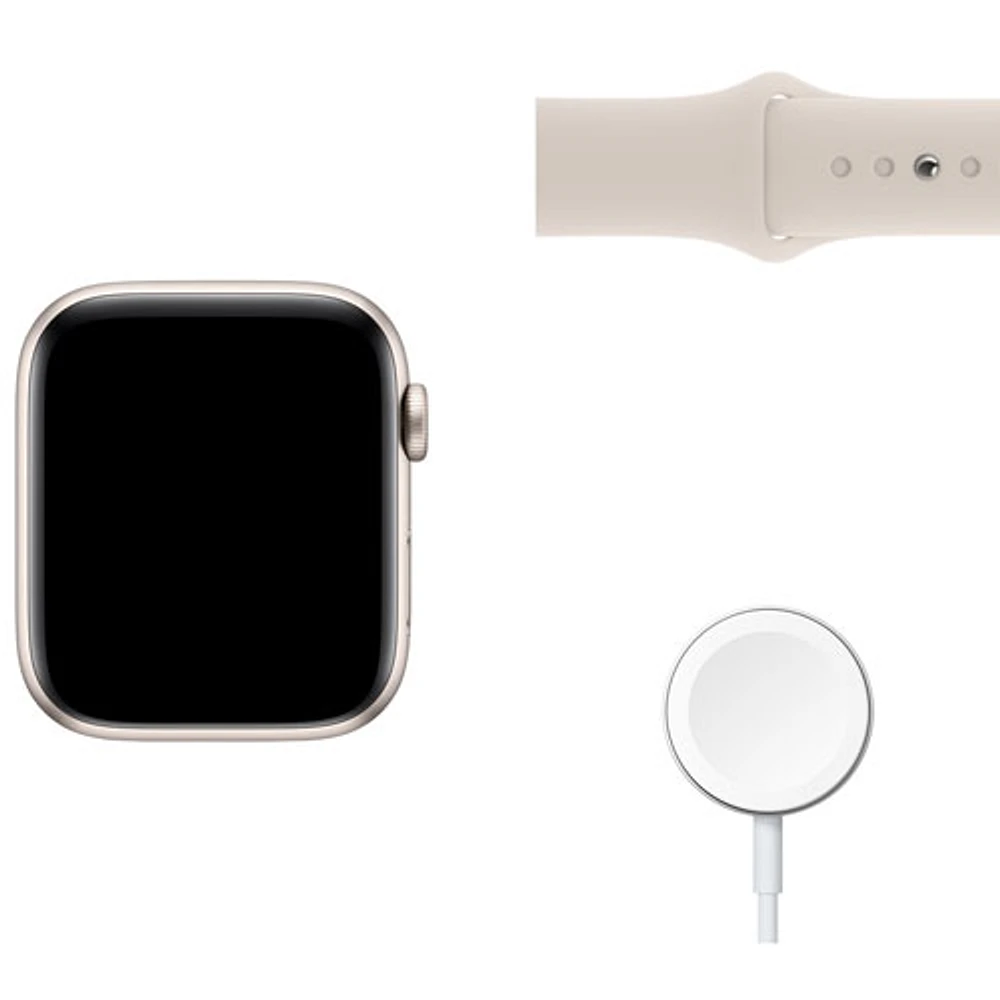Rogers Apple Watch SE (GPS + Cellular) 44mm Starlight Aluminum Case with Starlight Sport Band (2022) - Monthly Financing