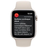 TELUS Apple Watch SE (GPS + Cellular) 44mm Starlight Aluminum Case w/ Starlight Sport Band (2022) - Monthly Financing