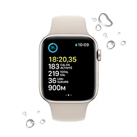 TELUS Apple Watch SE (GPS + Cellular) 44mm Starlight Aluminum Case w/ Starlight Sport Band (2022) - Monthly Financing