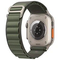 Apple Watch Ultra (GPS + Cellular) avec boîtier de 49 mm en titane et bracelet alpin vert de TELUS - Petit - Financement mensuel