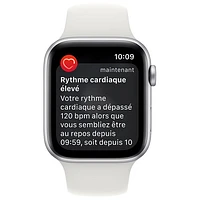 Rogers Apple Watch SE (GPS + Cellular) 44mm Silver Aluminum Case with White Sport Band (2022) - Monthly Financing