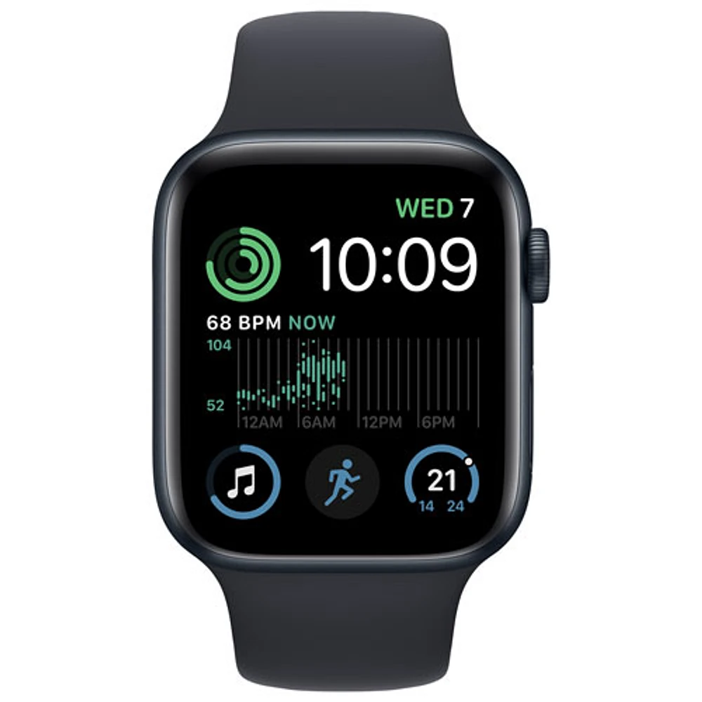Rogers Apple Watch SE (GPS + Cellular) 44mm Midnight Aluminum Case with Midnight Sport Band (2022) - Monthly Financing
