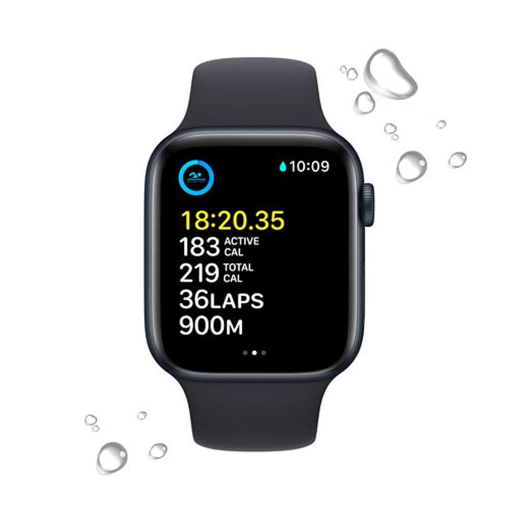 Rogers Apple Watch SE (GPS + Cellular) 44mm Midnight Aluminum Case with Midnight Sport Band (2022) - Monthly Financing