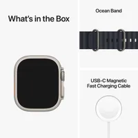 Apple Watch Ultra (GPS + Cellular) avec boîtier de 49 mm en titane et bracelet océan minuit de TELUS - Financement mensuel