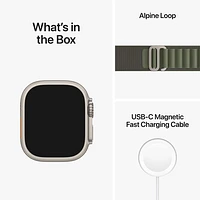 Apple Watch Ultra (GPS + Cellular) avec boîtier de 49 mm en titane et bracelet alpin vert de Rogers - Petit - Financement mensuel