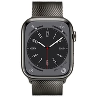 Rogers Apple Watch Series 8 (GPS + Cellular) 45mm Graphite Stainless Steel Case with Graphite Milanese Loop - M/L - Monthly Financing