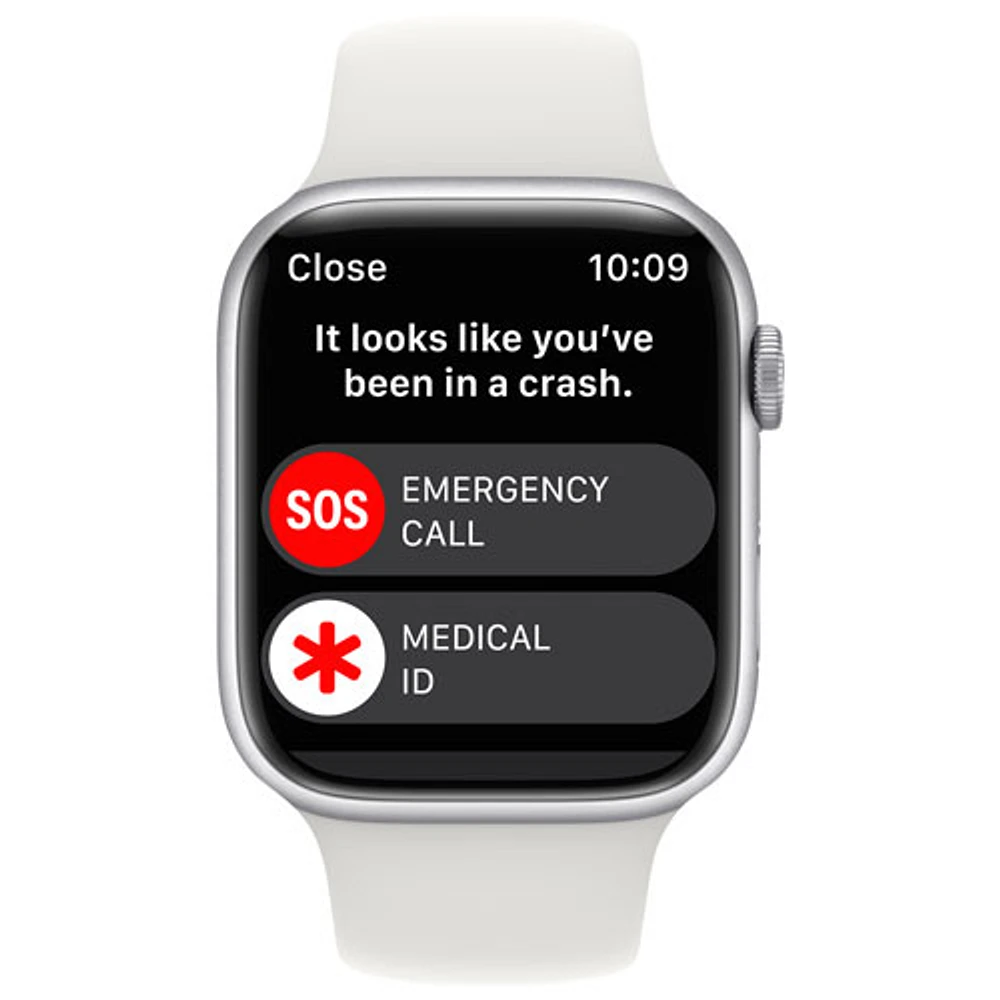 Freedom Mobile Apple Watch Series 8 (GPS + Cellular) 45mm Silver Aluminum Case w/ White Sport Band - M/L - Monthly Tab Payment