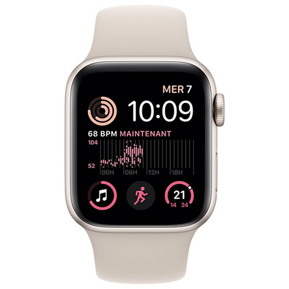 Bell Apple Watch SE (GPS + Cellular) 40mm Starlight Aluminum Case w/ Starlight Sport Band (2022) - Monthly Financing