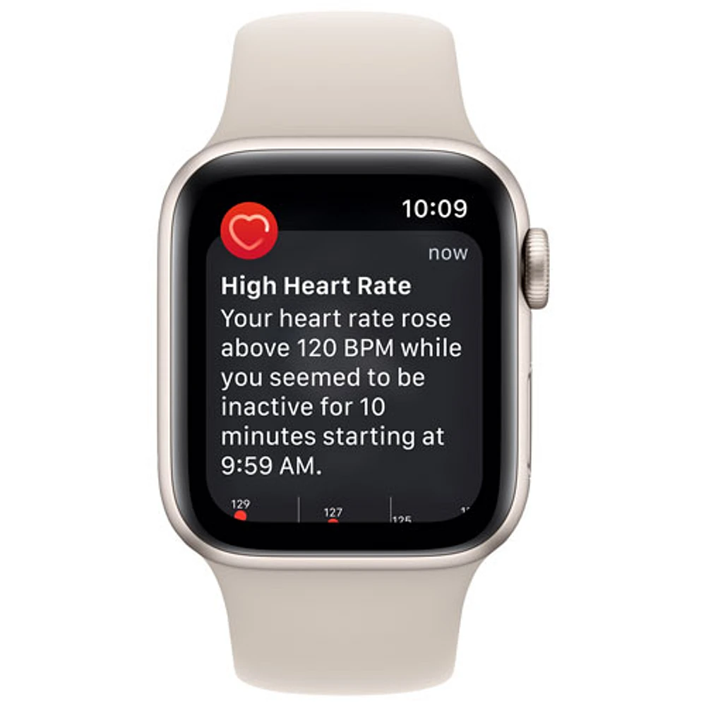 Bell Apple Watch SE (GPS + Cellular) 40mm Starlight Aluminum Case w/ Starlight Sport Band (2022) - Monthly Financing