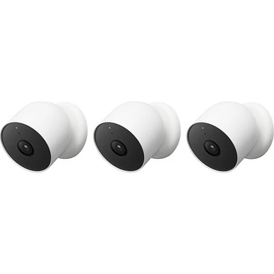 Google Nest Cam Wire-Free Indoor/Outdoor Security Camera - 3 Pack - White
