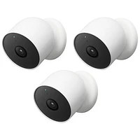 Google Nest Cam Wire-Free Indoor/Outdoor Security Camera - 3 Pack - White