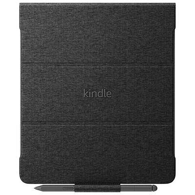 Étui folio en tissu pour Kindle Scribe d'Amazon avec attache magnétique - Noir
