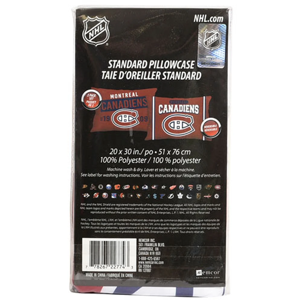 Taie d'oreiller 2 pièces de la LNH - Canadiens de Montréal