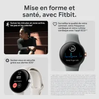 Montre Pixel Watch de Google (GPS + LTE) TELUS avec boîtier de 40 mm en acier inoxydable doré et bracelet sport noisette - Financement mensuel