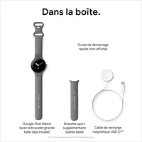 Montre Pixel Watch de Google (GPS + LTE) TELUS avec boîtier de 40 mm en acier inoxydable noir et bracelet sport obsidien - Financement mensuel