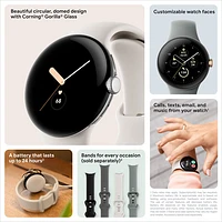 Montre Pixel Watch de Google (GPS + LTE) TELUS avec boîtier de 40 mm en acier inoxydable noir et bracelet sport obsidien - Financement mensuel