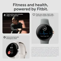 Montre Pixel Watch de Google (GPS + LTE) TELUS avec boîtier de 40 mm en acier inoxydable noir et bracelet sport obsidien - Financement mensuel