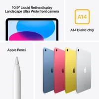 iPad de 10,9 po et de 64 Go d'Apple avec Wi-Fi 6 (10e génération) - Argenté