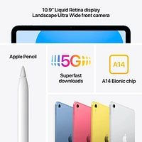 Apple iPad 10.9" 64GB with Wi-Fi 6 & 5G (10th Generation) - Blue