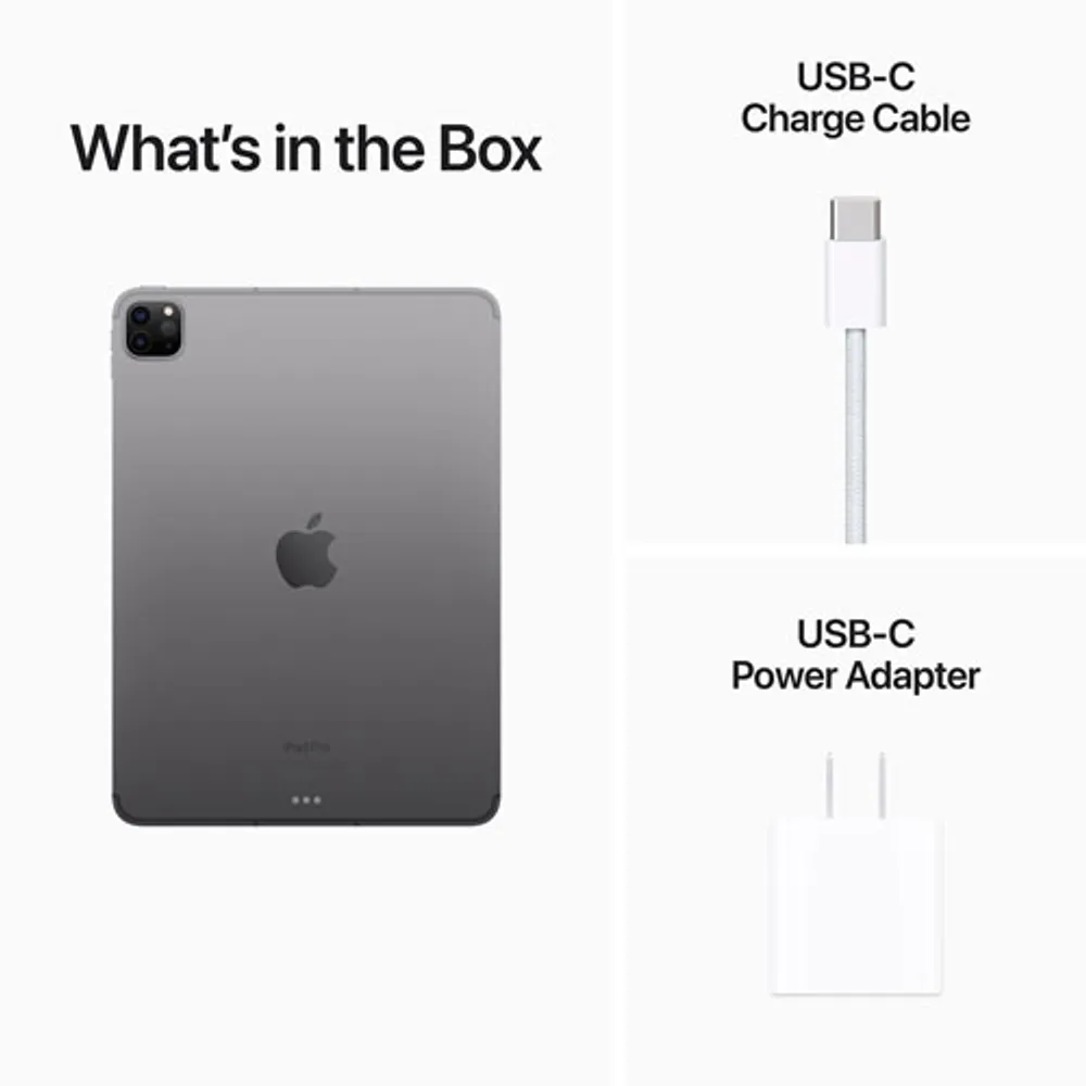iPad Pro de 11 po 256 Go d'Apple Wi-Fi et 5G avec TELUS (4e génération) - Gris cosmique - Financement mensuel