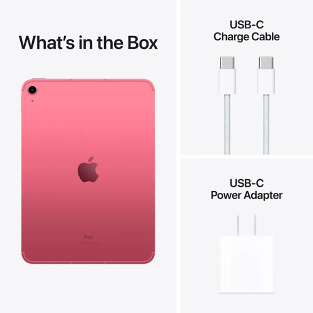 TELUS Apple iPad 10.9" 256GB with Wi-Fi & 5G (10th Generation) - Pink - Monthly Financing